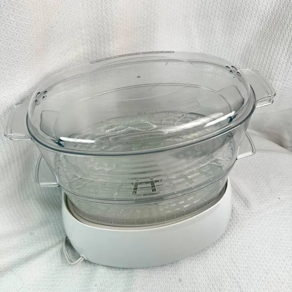 Oster 2 Tier Food Steamer Rice Cooker Electric Vegetable Fish Cooker White